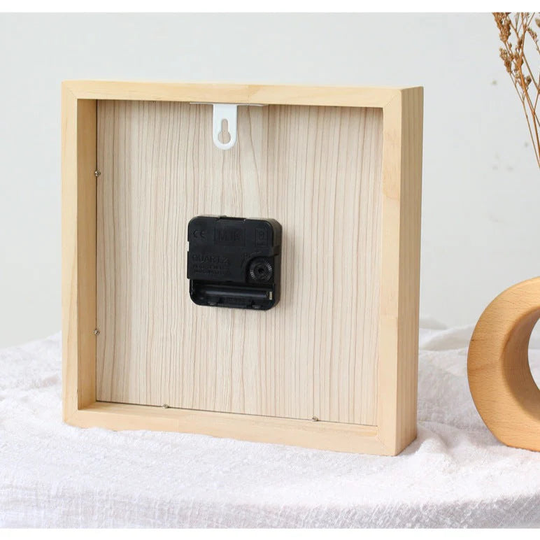 Solid Wood Silent Square Clock – Minimal Design