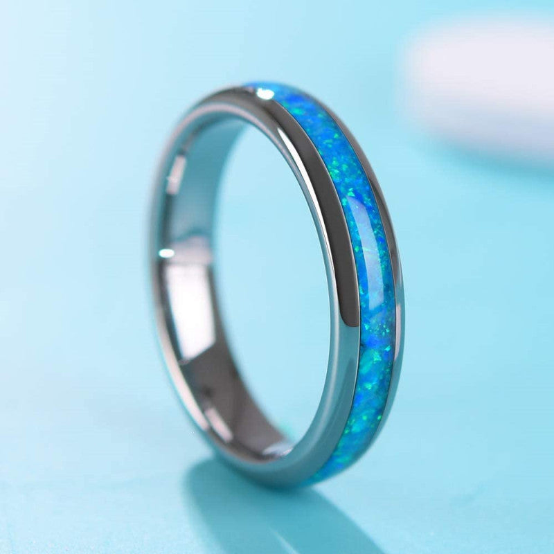 Engraved Curved Edge Mens Wedding Ring Gift 4mm