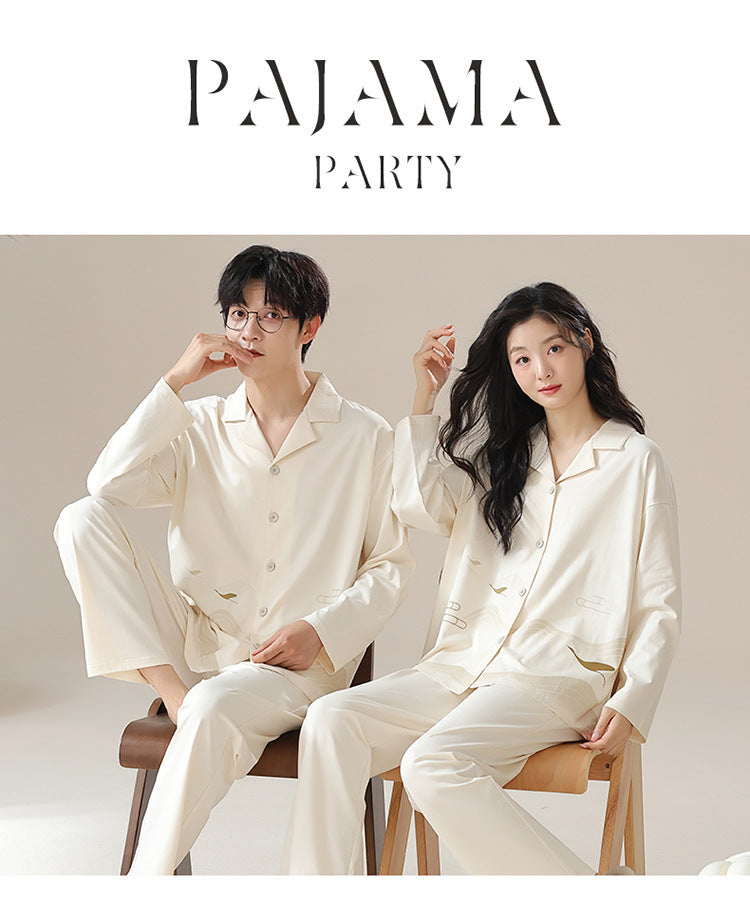Button-Front Pajamas Set Premium Cotton