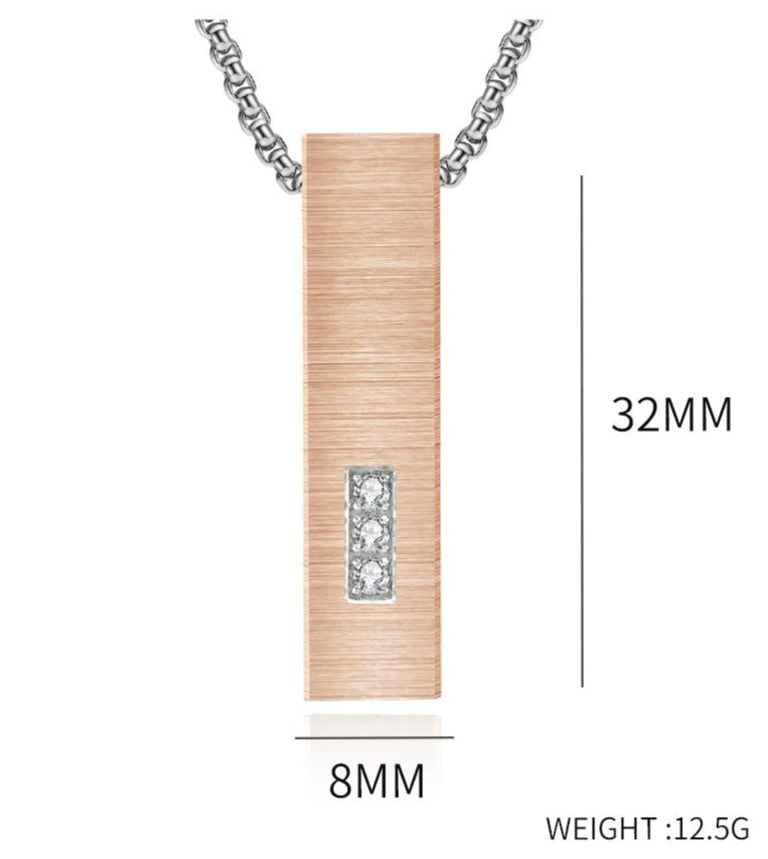 Engraved Urn Cremation Unisex Pendant Necklace