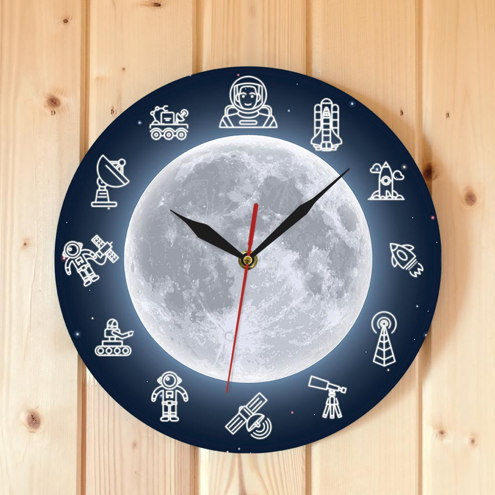 Astronaut Theme Wall Deco Silent Clock