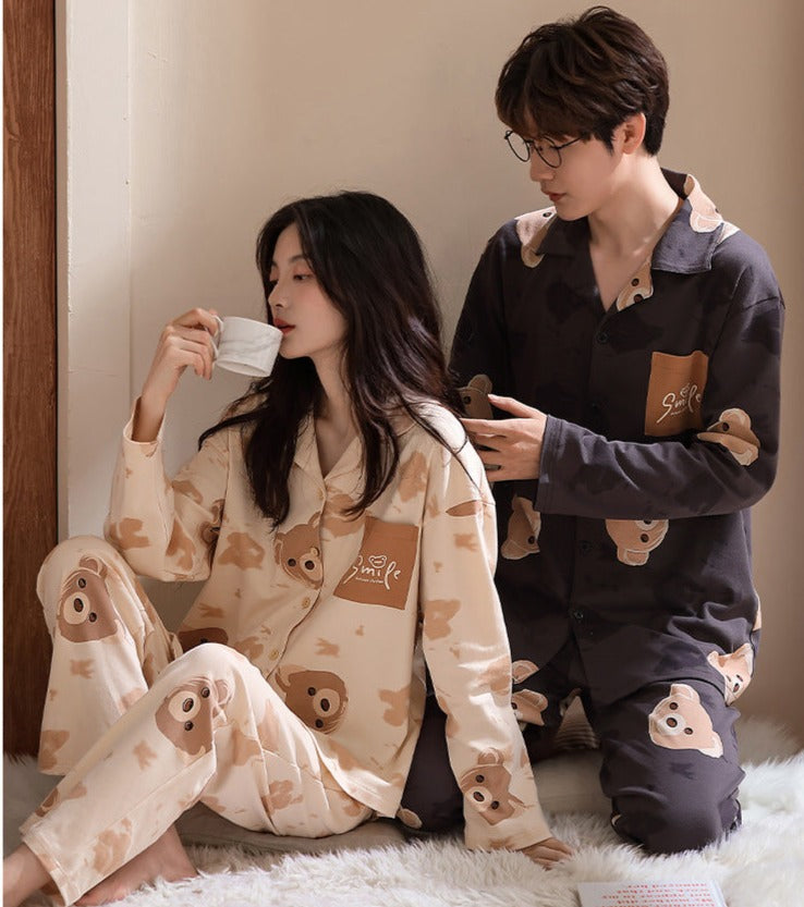 Matching Bear Loungewear Family PJs Set for Two 100% Cotton