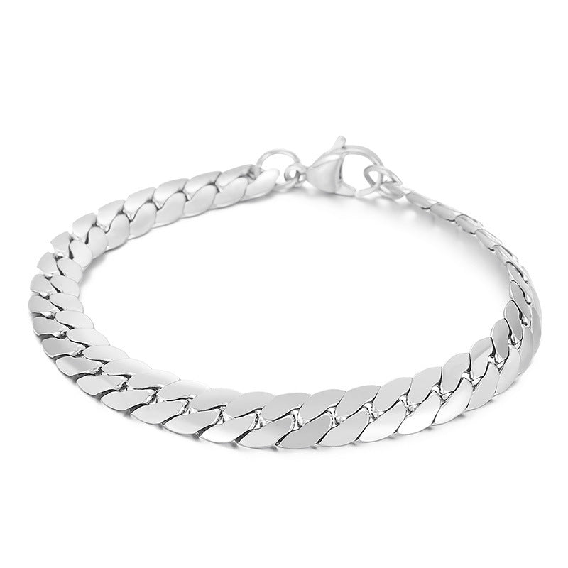 Mens Flat Chain Bracelet 20cm