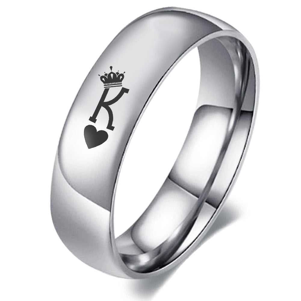 Engraved King and Queen Matching Rings Set