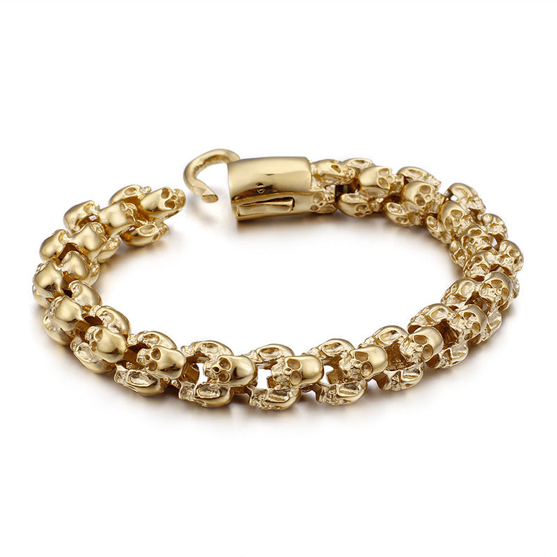 Custom Engraved Skull Retro Bracelet for Men