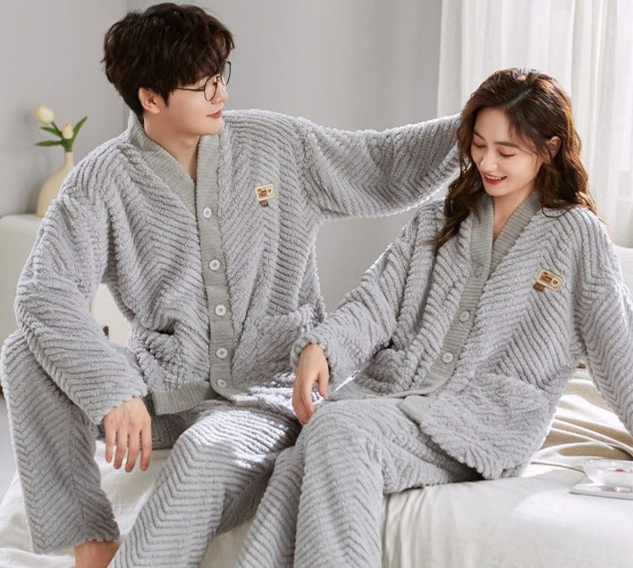 Matching Flannel Nightwear PJs Set for Couples
