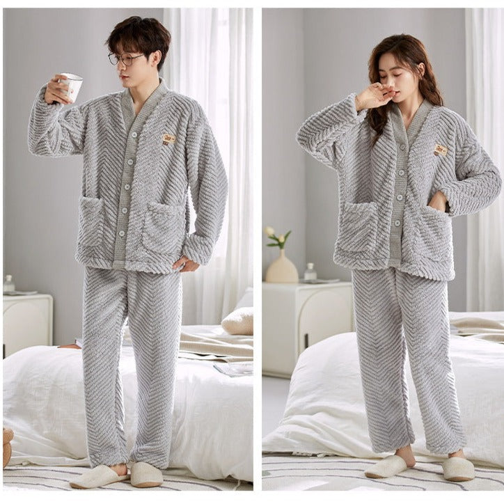 Matching Flannel Nightwear PJs Set for Couples