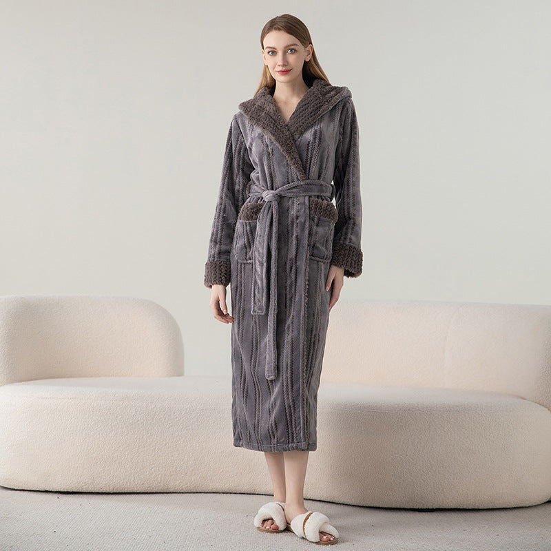 Thickened Flannel Winter Matching Robes Set