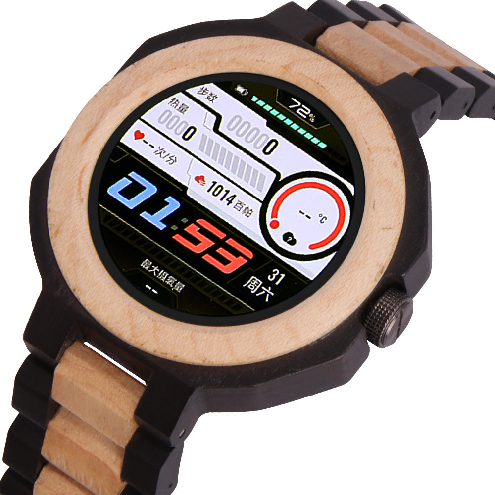 Mens Wood Smart Watch