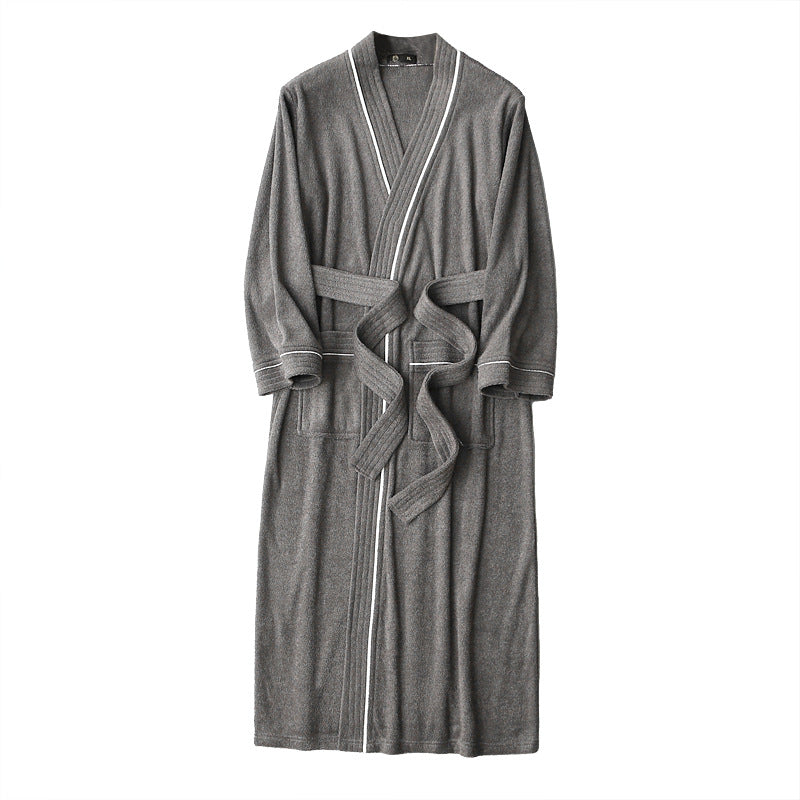 2-Piece Thickened Flannel Long Robes Nightgown Set