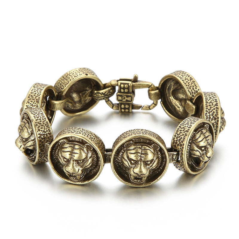 Vintage Tiger Head Mens Fashion Bracelet 22cm