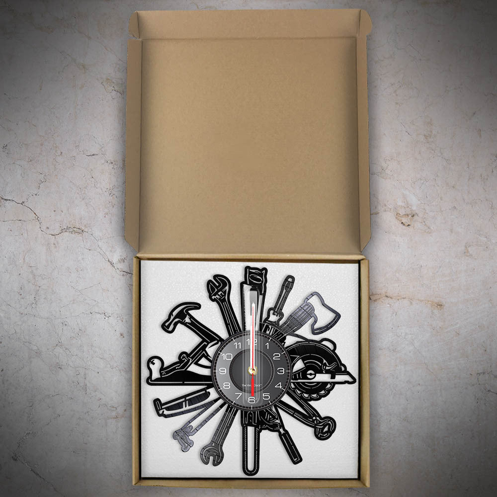 Vinyl Wall Deco Clock Gift for Mechanic