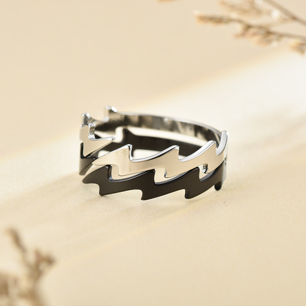 Matching Adjustable Size Steel Rings Set
