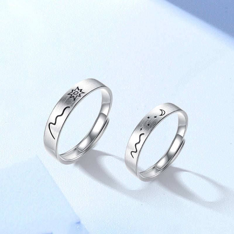 Matching Sun and Moon Promise Rings for Couples