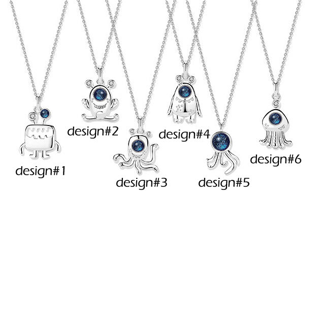 Cute Aliens Matching Necklaces Set for 2