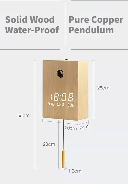 Digital Led Modern Pendulum Wooden Clock