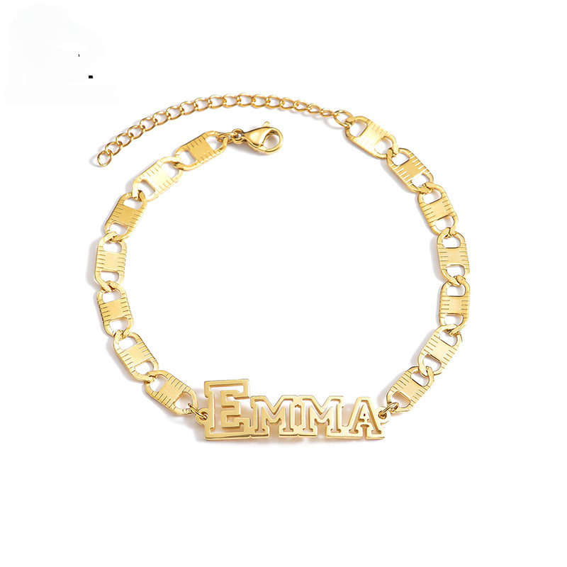 Hollow Chain Name Bracelet