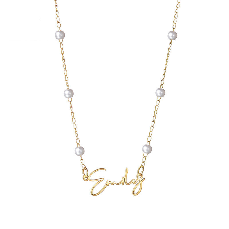 Cute Pearls Personal Signature Necklace