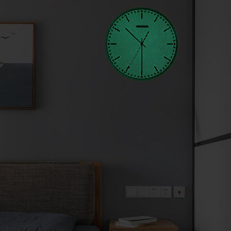 Minimalist Night-Glow Silent Wall Clock — 12" Metal & Glass