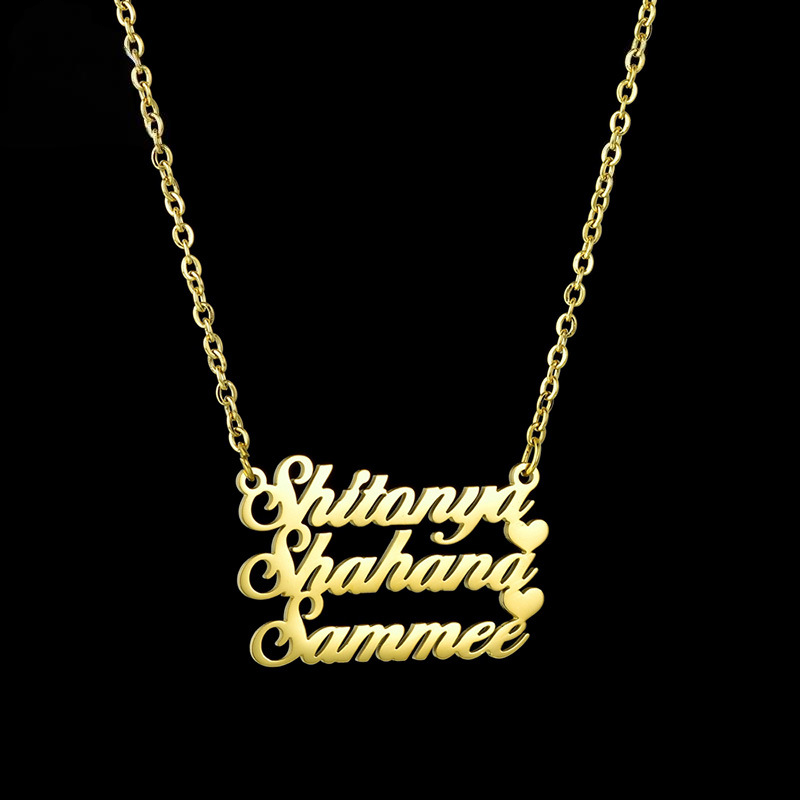 Gullei™ Personal 3 Names Vertical Necklace