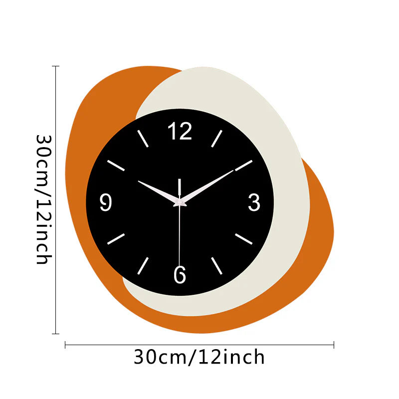 Unique Shaped Silent Wall Decor Clock — Modern Artistic (30×30 cm)