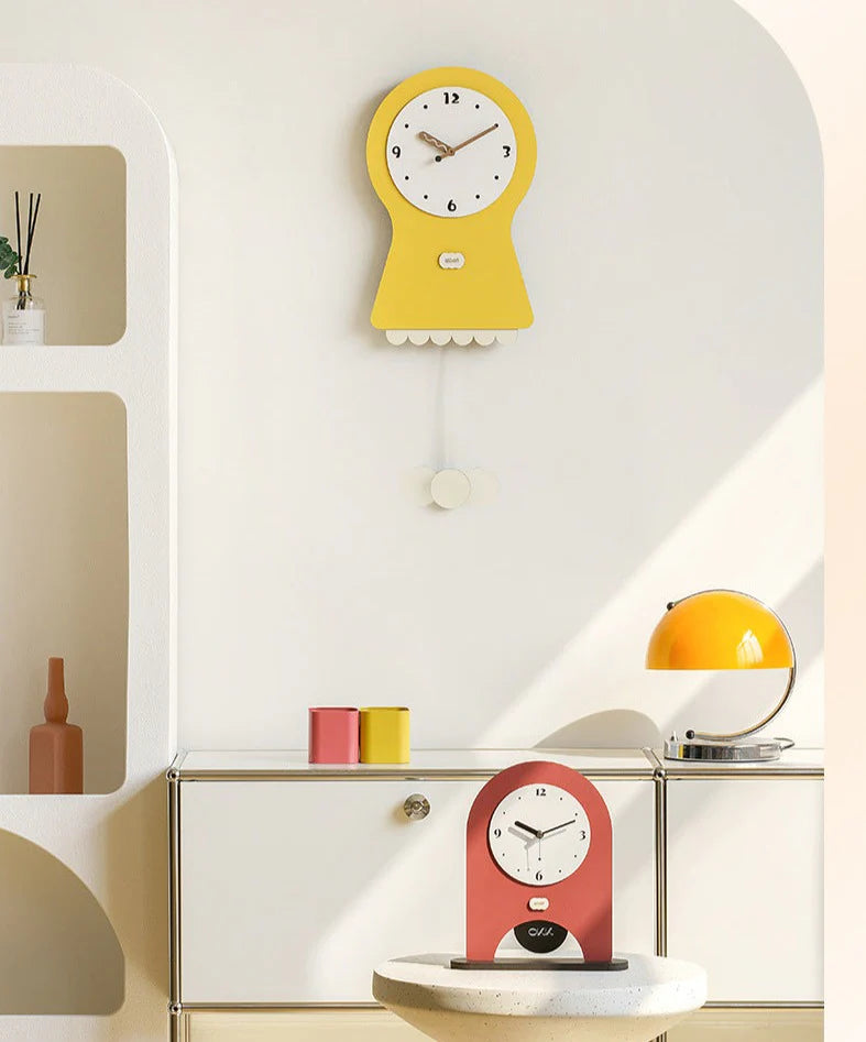 Kids Squid Silent Wall Clock – Pendulum or Table (Non-Ticking)