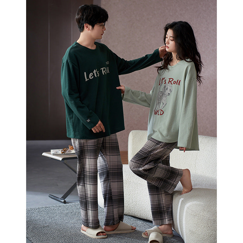 Matching Cotton PJs Sleepwear Set for Couples