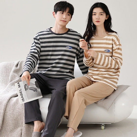 Cozy Cotton PJs Matching Sleepwear Set for Couples