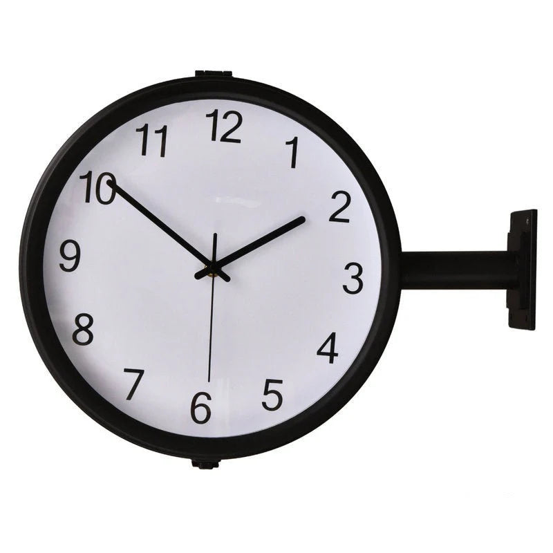 Double-Sided Station Wall Clock – Art Deco, Silent