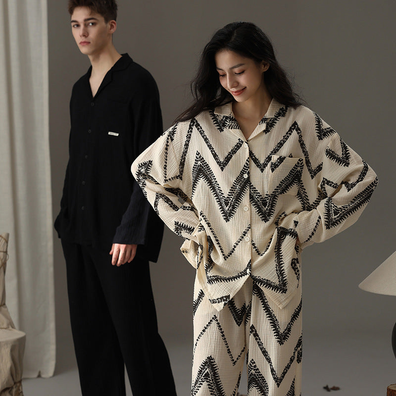 Modern Cozy Couples Pajamas Set - 100% A-Grade Cotton