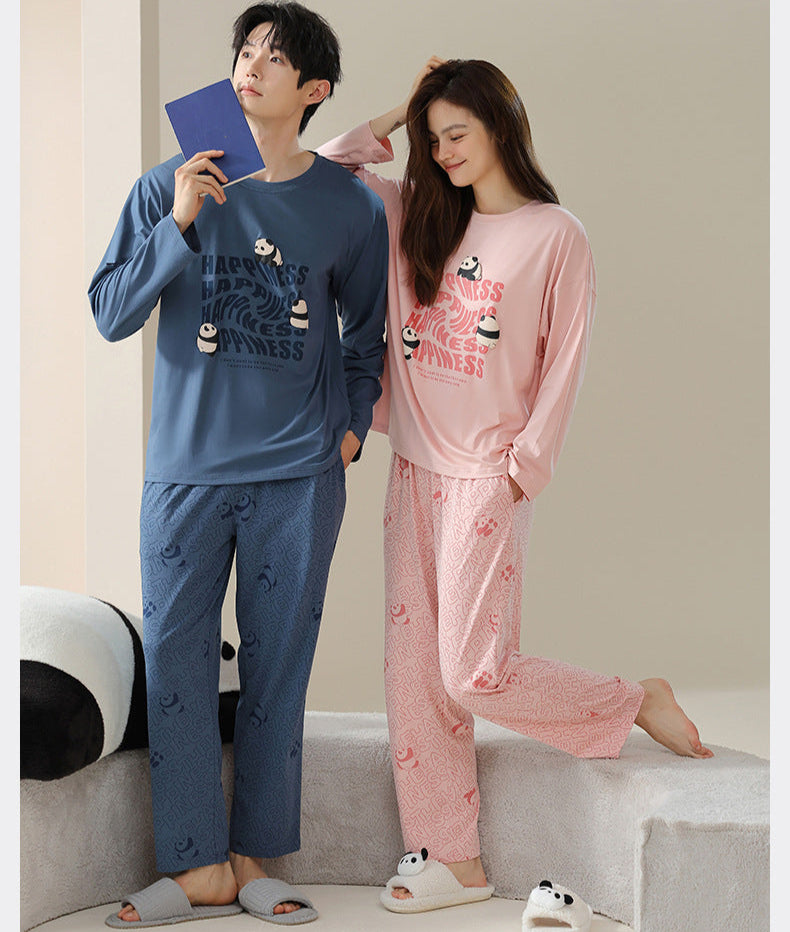 4-Piece Panda Asian Style PJs Set for Couples