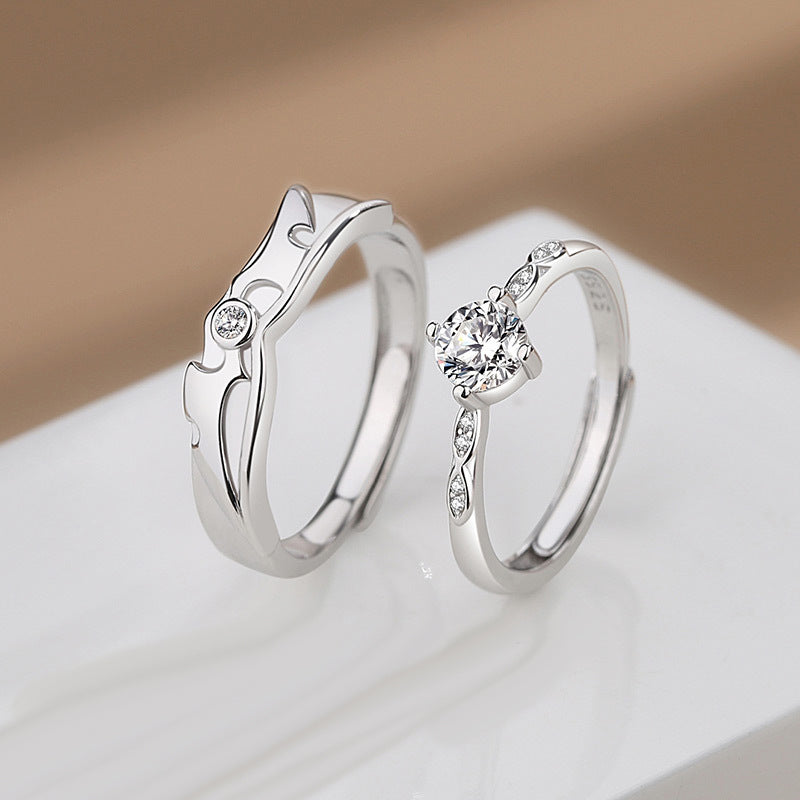 Engraved Angel and Devil Rings Gift for Couples