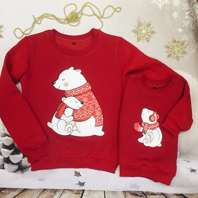 Mom and Son Matching Christmas Pullover Sweatshirts