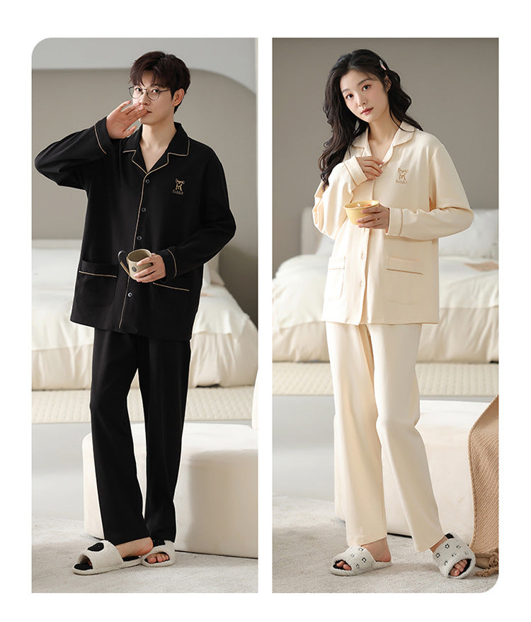 Long Sleeves Comfy Matching Sleepwear Set 100% Cotton