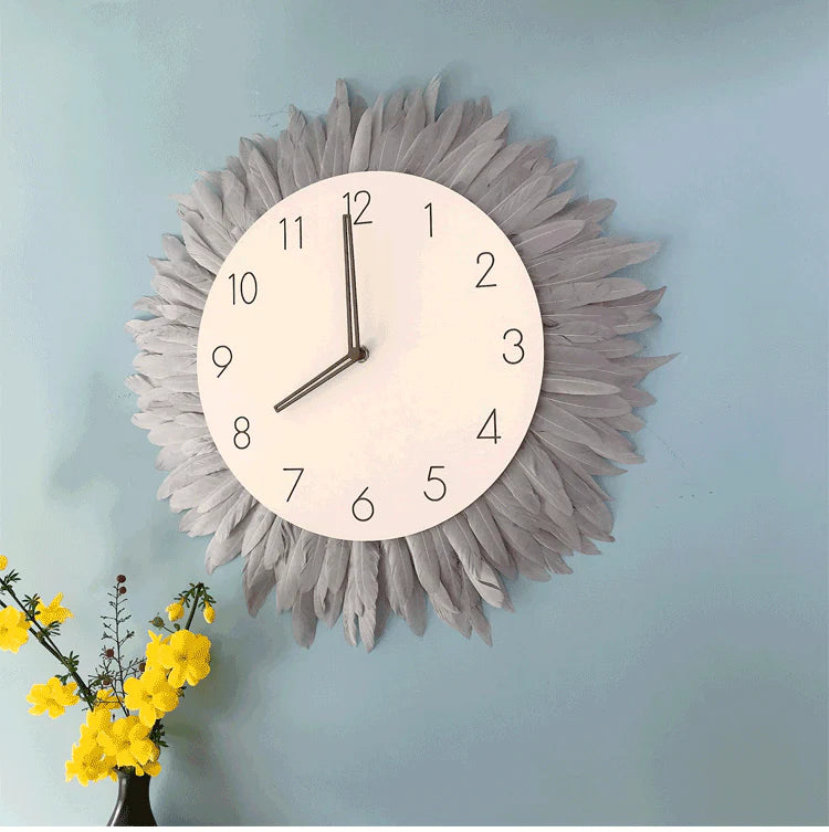 Boho Tapestry Silent Wall Clock – Nordic, Large