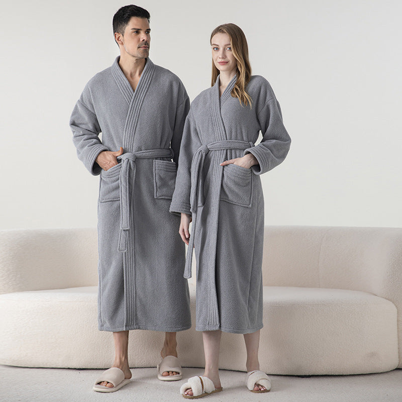 Thickened Flannel Matching Winter Robes Set