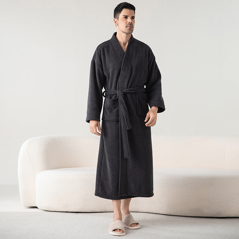 Thickened Flannel Matching Winter Robes Set
