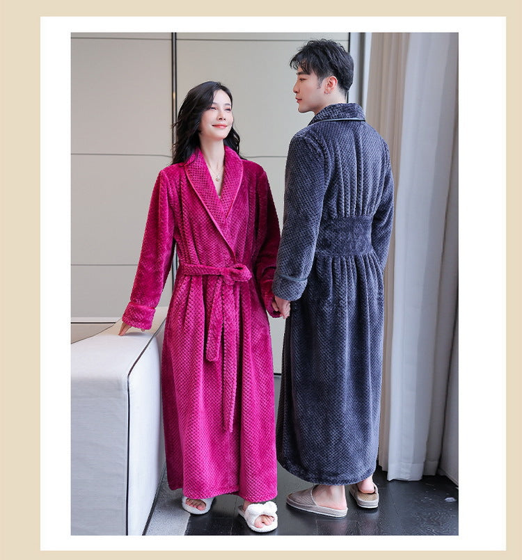 Thickened Flannel Matching Nightgown Set for 2