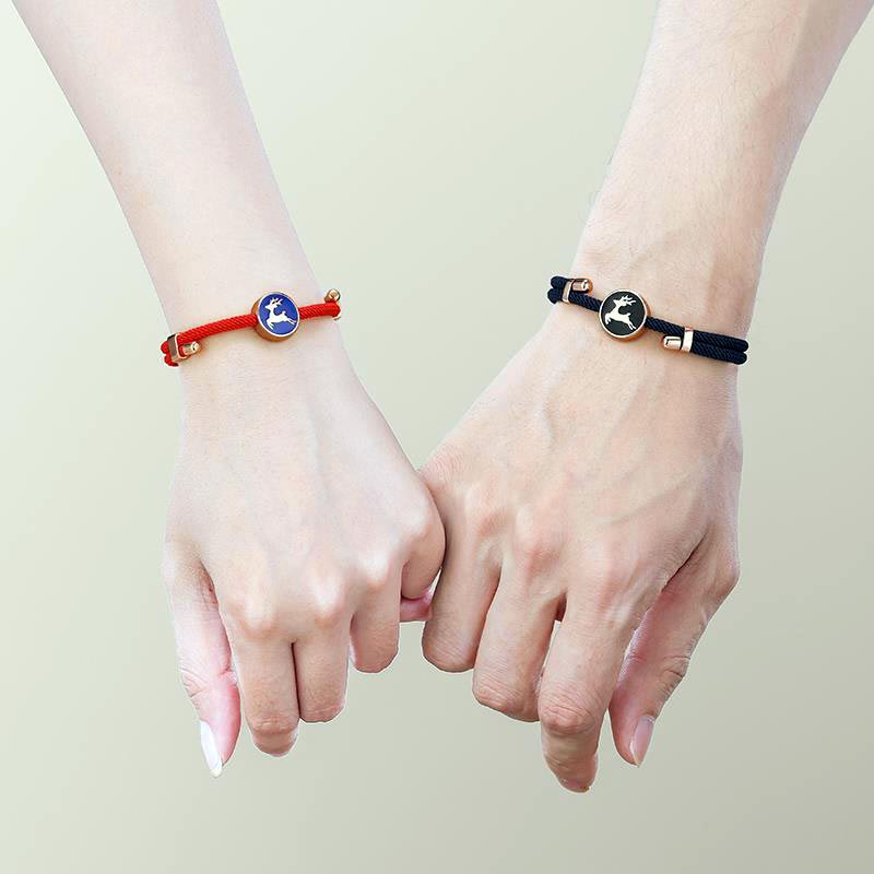 Matching Deer Charm Friendship Bracelets Set