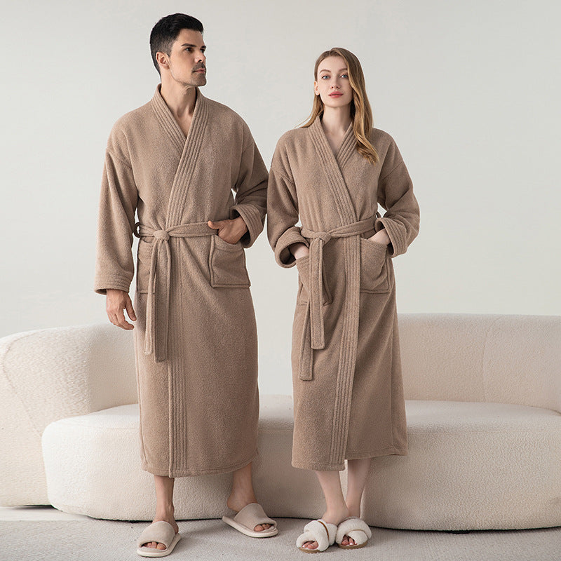 Thickened Flannel Matching Winter Robes Set
