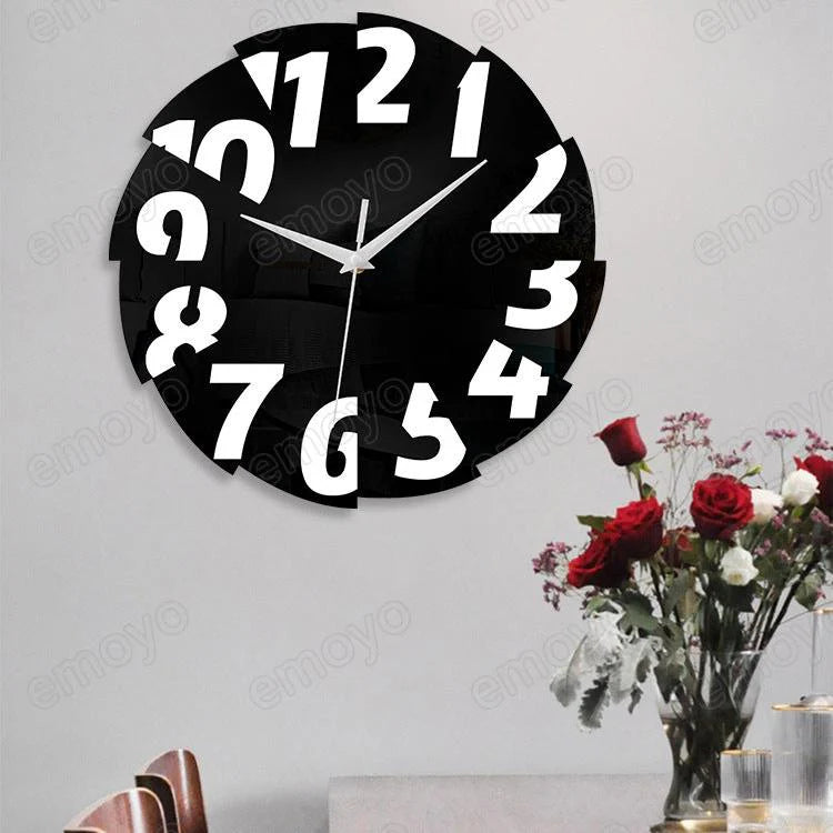 Big Numeral Cutout Silent Wall Clock — 12" Acrylic