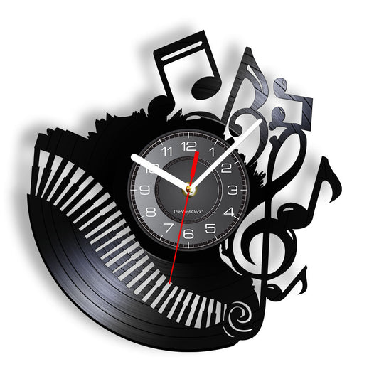 Vinyl Wall Deco Clock Gift for Musician