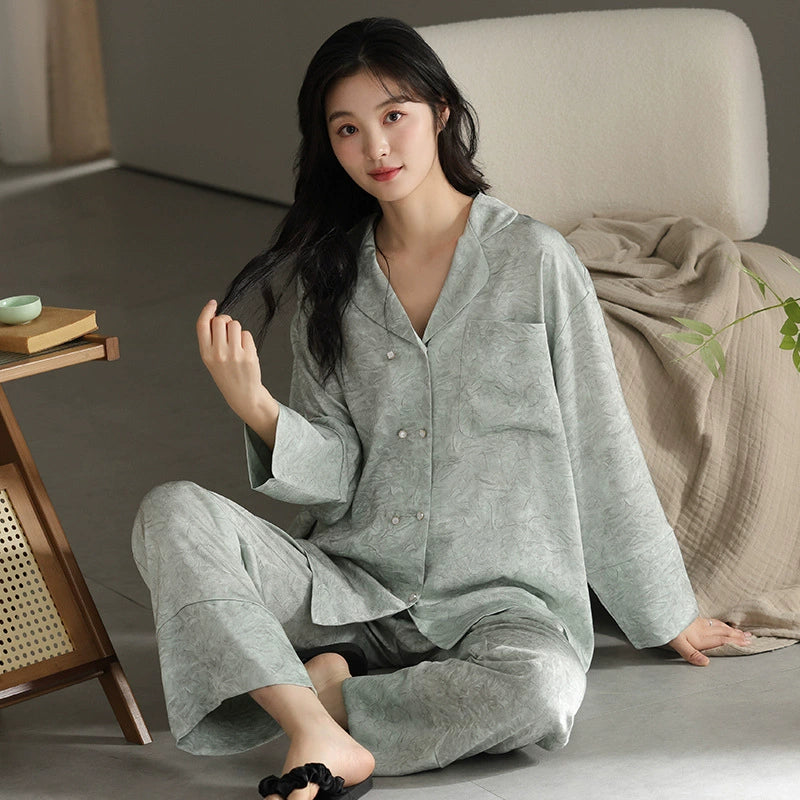 Gullei™ Button Front Asian Style Pajamas 100% Polyester