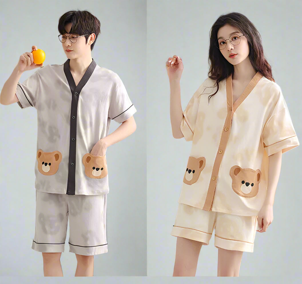 Bear Matching Family Summer Sleepwear 100% Cotton