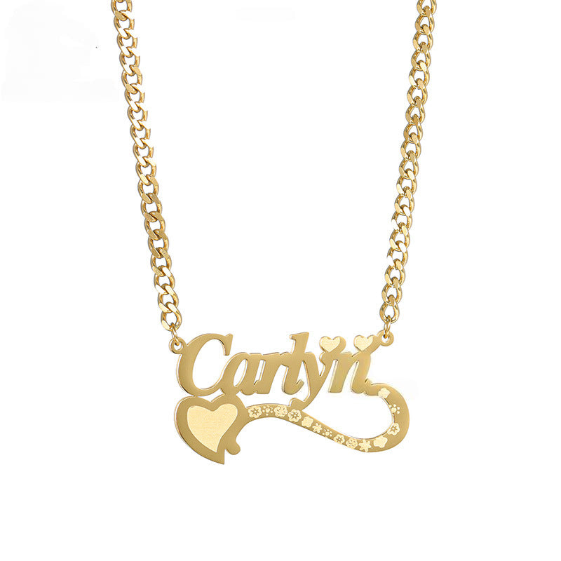 Thick Chain Heart Personal Name Necklace