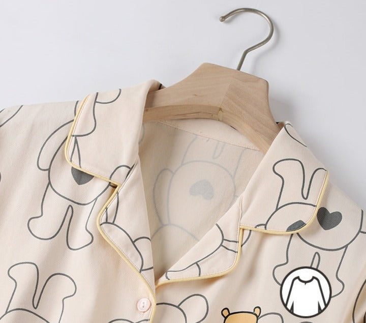 Matching Cartoon Pyjamas Set for Men and Women 100% Cotton