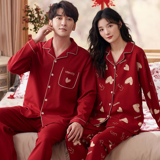 Wedding Nightdress Bride and Groom Red Pajamas