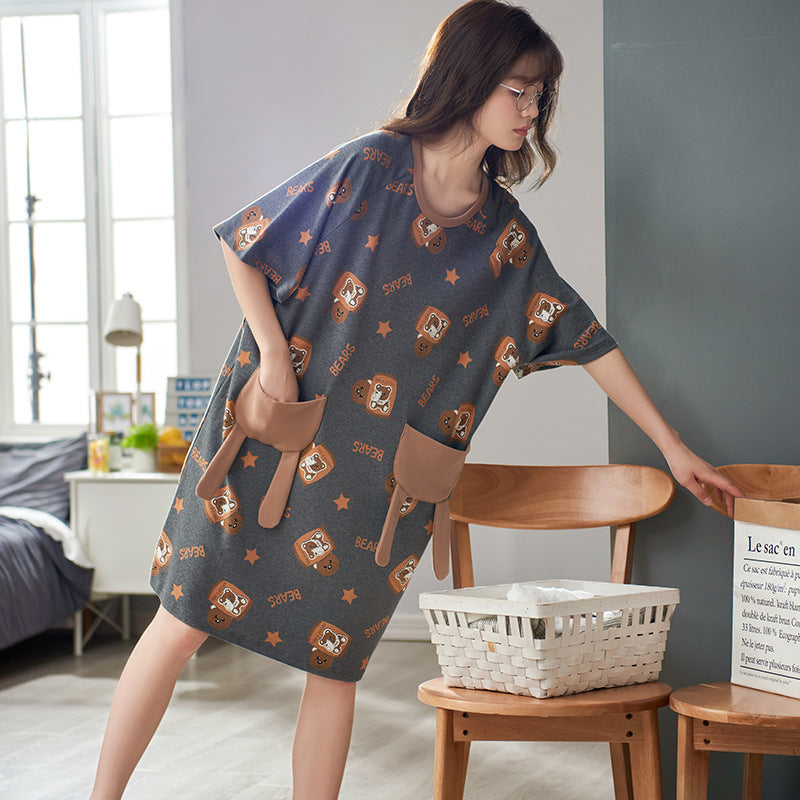 Matching Short Sleeves Pajamas Set for Couples Pure Cotton