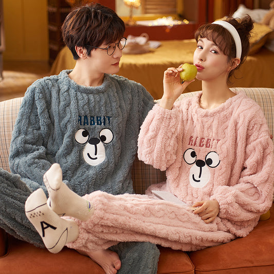 Holiday Christmas Pajamas Set for Couples Thick Winterwear