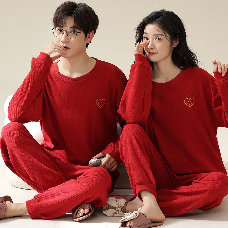 Matching Red Pajamas Set 100% Cotton - Long Sleeve